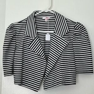 Strip crop top jacket